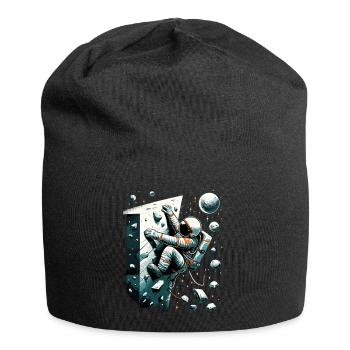 Bouldern Astronaut Raumfahrer Geschenk - Jersey-Beanie - Schwarz - Vorne