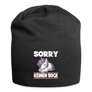 Sorry Keinen Bock Einhorn - Jersey-Beanie - Schwarz - Vorne