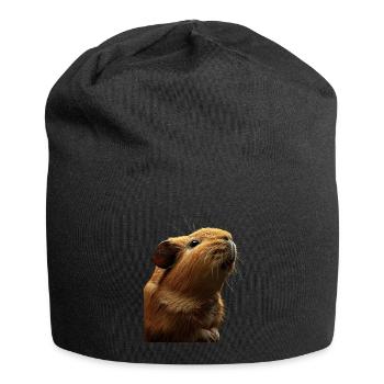 Meerschweinchen - Jersey-Beanie - Schwarz - Vorne
