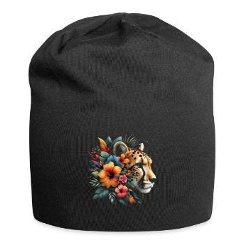 Guépard Fleurs de guépard - Bonnet en jersey - noir - Devant