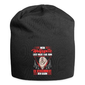 Wolfsspitz ist nicht faul Keeshond - Jersey-Beanie - Schwarz - Vorne