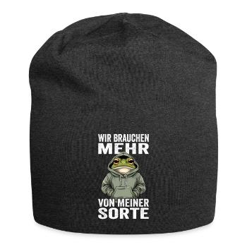 Wir brauchen mehr von meiner Sorte - Jersey-Beanie - Anthrazit - Vorne