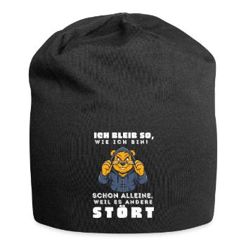 Funny Tshirt Funny Humor Sarcasm Lazy Fun - Jersey Beanie - black - Front