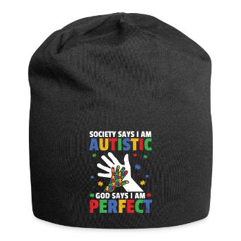 Autismus - Jersey-Beanie - Schwarz - Vorne