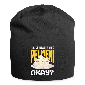 Pelmeni russes, quenelles russes - Bonnet en jersey - noir - Devant