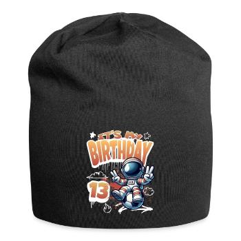 Football Astronaut 13th Birthday - Jersey Beanie - black - Front