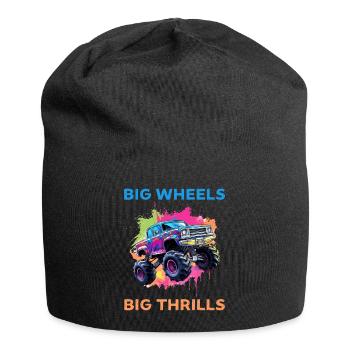 Big Wheels big thrills funny Truck Cars Sayings - Jersey-Beanie - Schwarz - Vorne