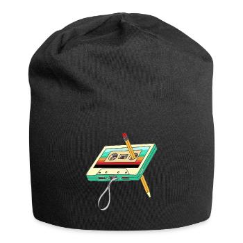 Cassette Tape Pencil 1980s Retro Vintage - Jersey Beanie - black - Front