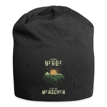 Berge lieber als Menschen Wandern für Naturfreunde - Jersey-Beanie - Schwarz - Vorne