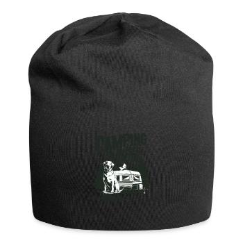 Camping ist besser mit Hund - Jersey-Beanie - Schwarz - Vorne