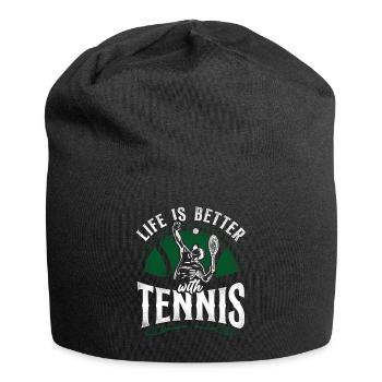 Funny Tennis Player Racket Life Is - Jersey-Beanie - Schwarz - Vorne