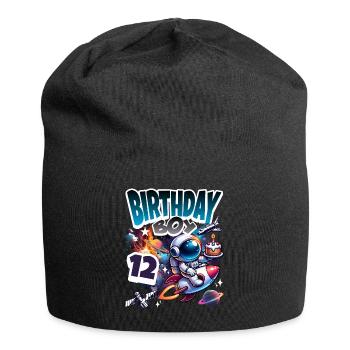 Astronaute 12e anniversaire Espace - Bonnet en jersey - noir - Devant