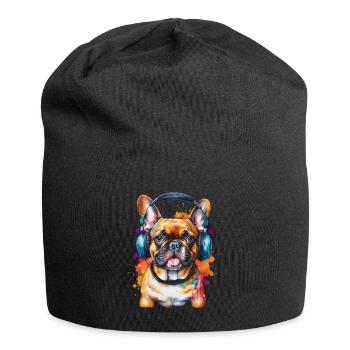 Bouledogue Français Casque Frenchie Dog - Bonnet en jersey - noir - Devant