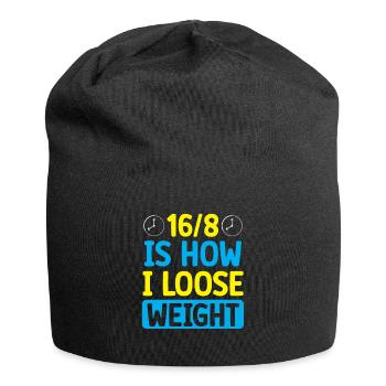Intermittierendes Fasten Abnehmen - Jersey-Beanie - Schwarz - Vorne