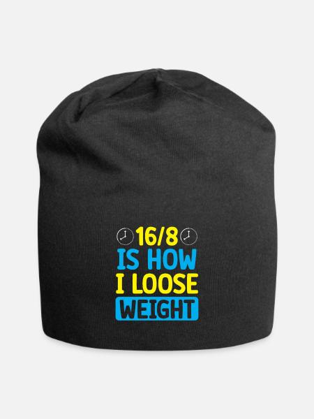Intermittierendes Fasten Abnehmen - Jersey-Beanie - Schwarz