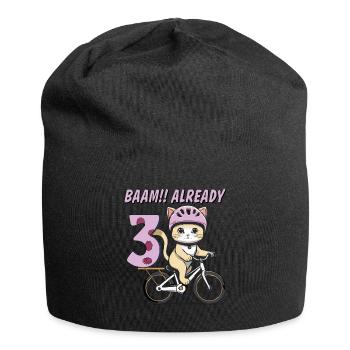 CAT BIKE BAAM!! ALREADY THREE - Jersey Beanie - black - Front