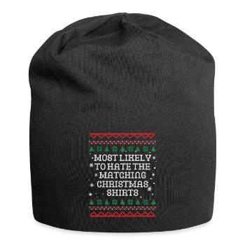 The One Who Hates Matching Outfits Christmas - Jersey Beanie - black - Front