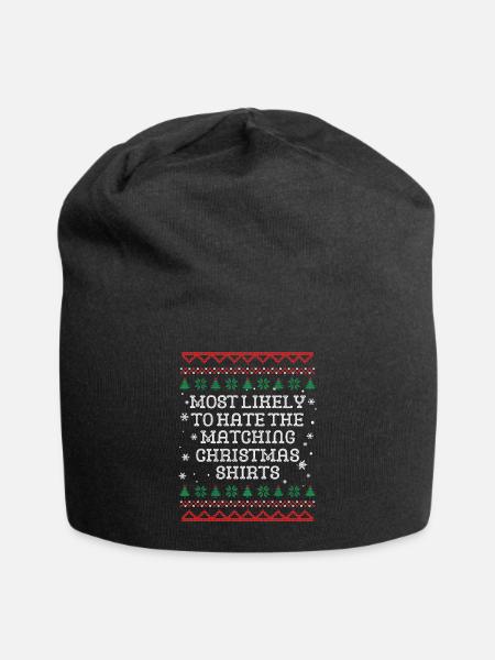 The One Who Hates Matching Outfits Christmas - Jersey Beanie - black