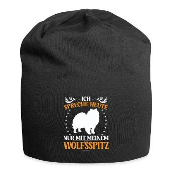 Wolfspitz Ne parlez qu’à Keeshond - Bonnet en jersey - noir - Devant