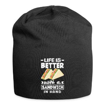 Sandwich Day Snack Celebration Sandwich - Jersey Beanie - black - Front
