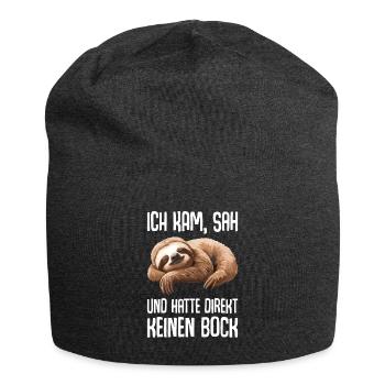 Ich kam sah und hatte direkt keinen Bock - Jersey-Beanie - Anthrazit - Vorne