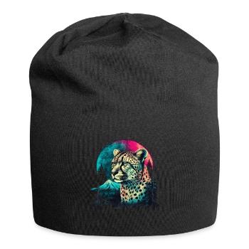 Cheetah Gepard - Jersey-Beanie - Schwarz - Vorne