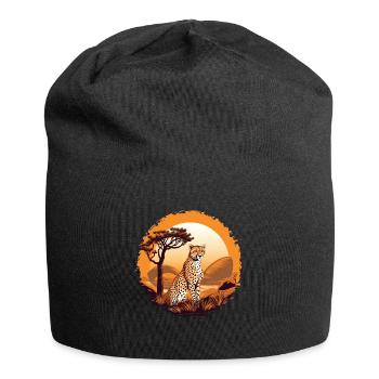 Gepard Cheetah - Jersey-Beanie - Schwarz - Vorne