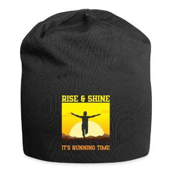 Running Rise & Shine Marathon Runner Gift - Jersey-Beanie - Schwarz - Vorne