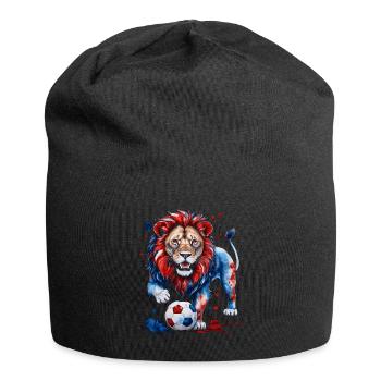 Lion Football Colorful Slovakia Slovakia Design Print - Jersey Beanie - black - Front