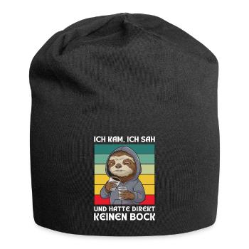 Funny Gift Sloth Funny Humor Lazy Fun - Jersey Beanie - black - Front