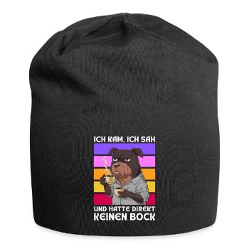 Funny Gift Dog Funny Humor Lazy Fun - Jersey Beanie - black - Front