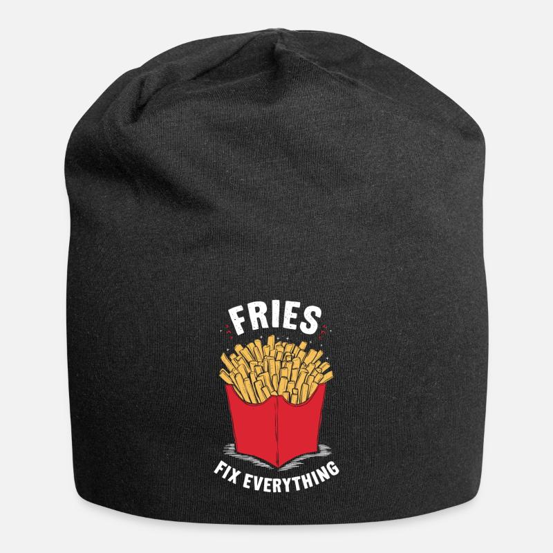 Fries Fix Everything - Jersey Beanie - black