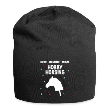 Hobby Horse Steckenpferde Reiter Hobby Horsing - Jersey-Beanie - Schwarz - Vorne
