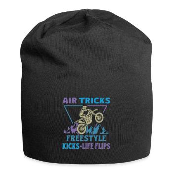 Dirt Biker Riding Air Tricks Freestyle Dirt Bike - Jersey-Beanie - Schwarz - Vorne