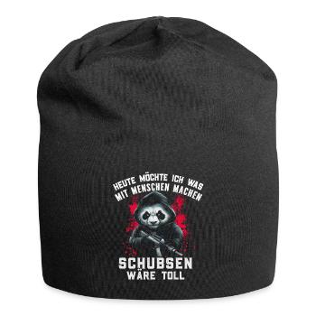 Bear, Irony, Funny, Work, Funny, Sarcasm, Antisocial - Jersey Beanie - black - Front