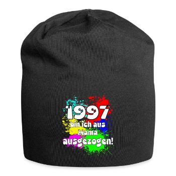 1997 bin ich aus meiner Mama ausgeszogen - Jersey-Beanie - Schwarz - Vorne