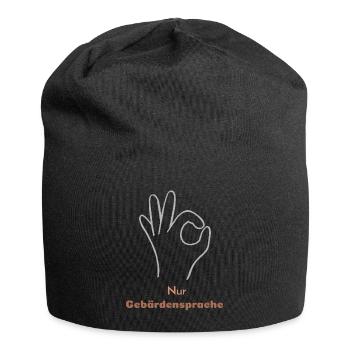 Nur Gebärdensprache - Jersey-Beanie - Schwarz - Vorne