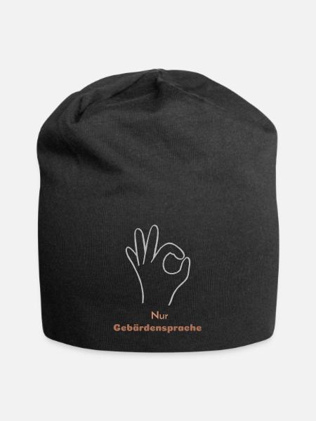 Nur Gebärdensprache - Jersey-Beanie - Schwarz