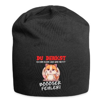 Cat Tshirt Kids Women Funny Small Sarcasm - Jersey Beanie - black - Front