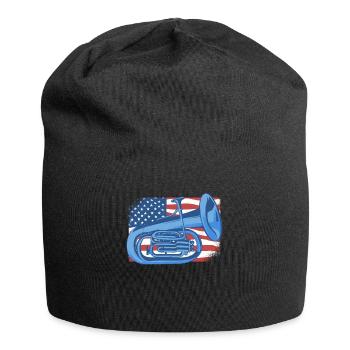 Euphonium American Flag Instrument Euphonist - Jersey Beanie - black - Front