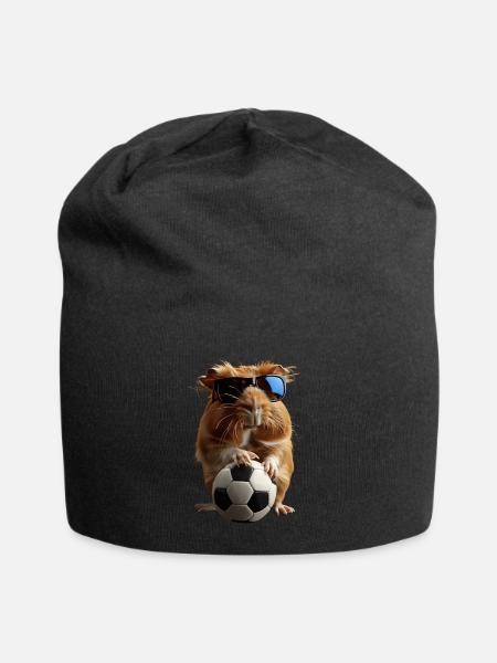 Meerschweinchen - Jersey-Beanie - Schwarz