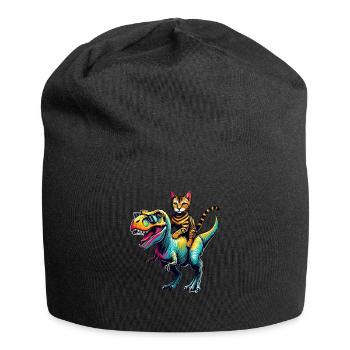 Dinosaurier T-Rex Bengalkatze Tyrannosaurus Rex - Jersey-Beanie - Schwarz - Vorne