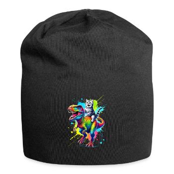 Splash Art Dinosaur T-Rex American Shorthair - Jersey Beanie - black - Front