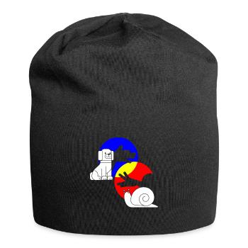 Schattenspiel Schatten Hund Schnecke - Jersey-Beanie - Schwarz - Vorne