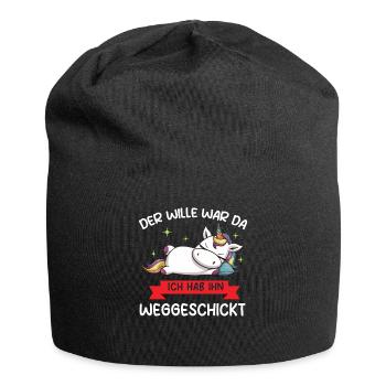 Unicorn Tshirt Funny Funny Humor Sarcasm Irony - Jersey Beanie - black - Front
