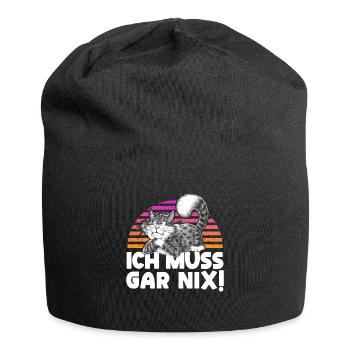 Lazy Tshirt Travail Chat Drôle Sarcasme Bureau - Bonnet en jersey - noir - Devant