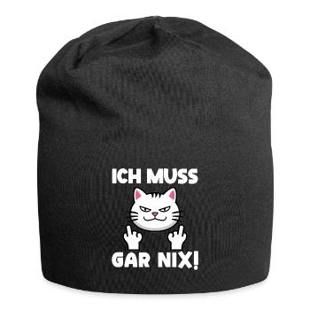 Lazy Tshirt Work Panda Funny Sarcasm Office - Jersey Beanie - black - Front