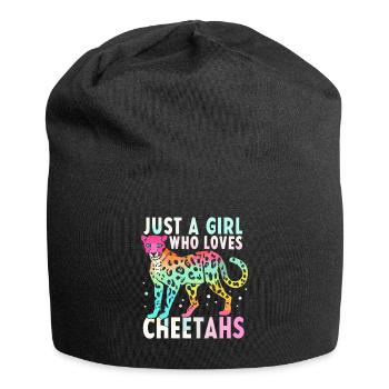 Juste une fille qui aime les guépards Gepard - Bonnet en jersey - noir - Devant