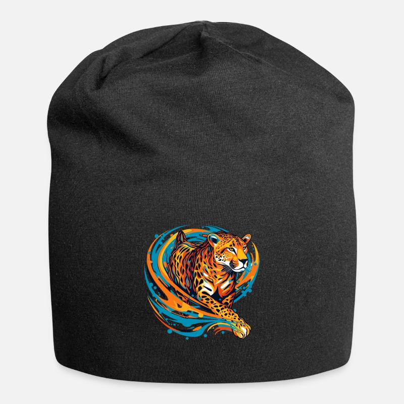 Cheetah Gepard - Jersey-Beanie - Schwarz