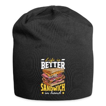 Sandwich Day Snack Celebration Sandwich - Jersey Beanie - black - Front